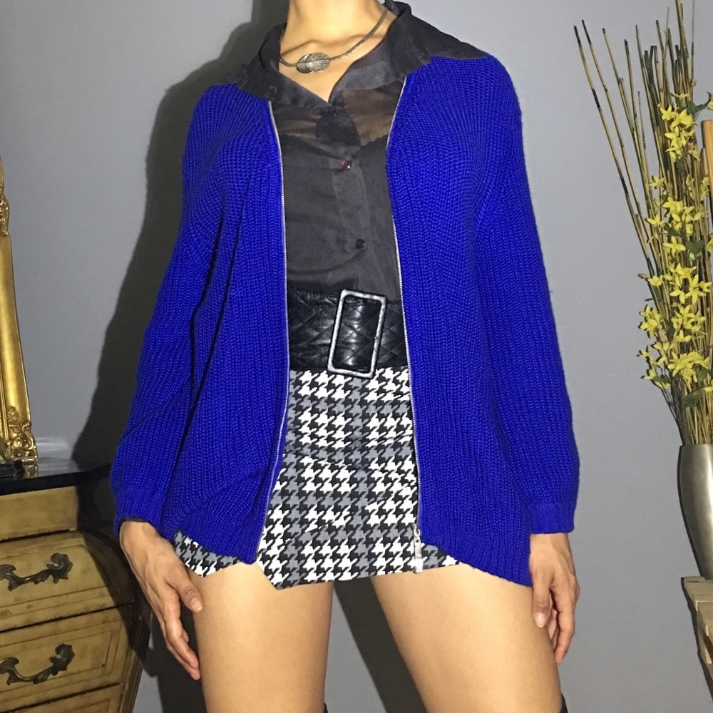 Electric blue sweater/ jacket in a size M